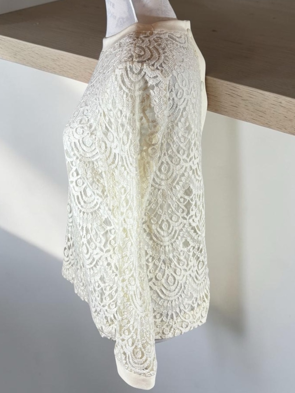 Banana Republic Ivory Crochet Lace Long Sleeve Top - Picture 8 of 13